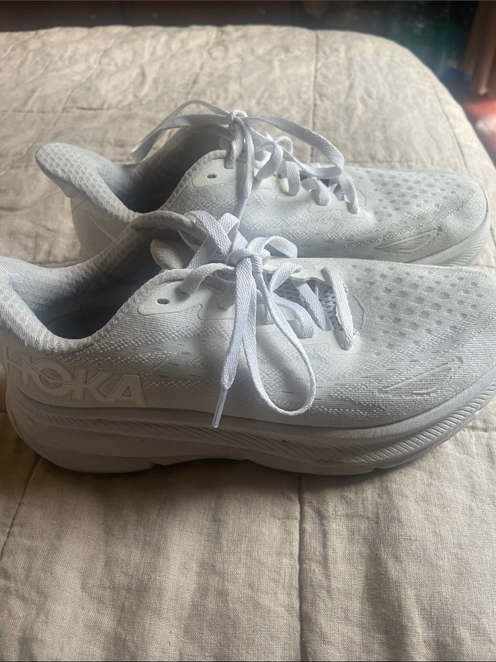 Hoka White Men's/Unisex Running Sneakers